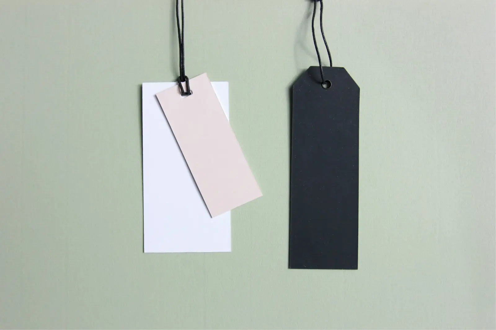 Blank hang tags ready for custom branding